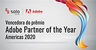 Selo do prêmio de parceiro América Adobe do ano 2020