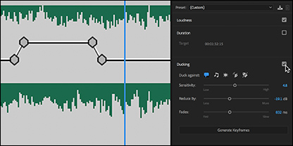 Redução automática do volume da música